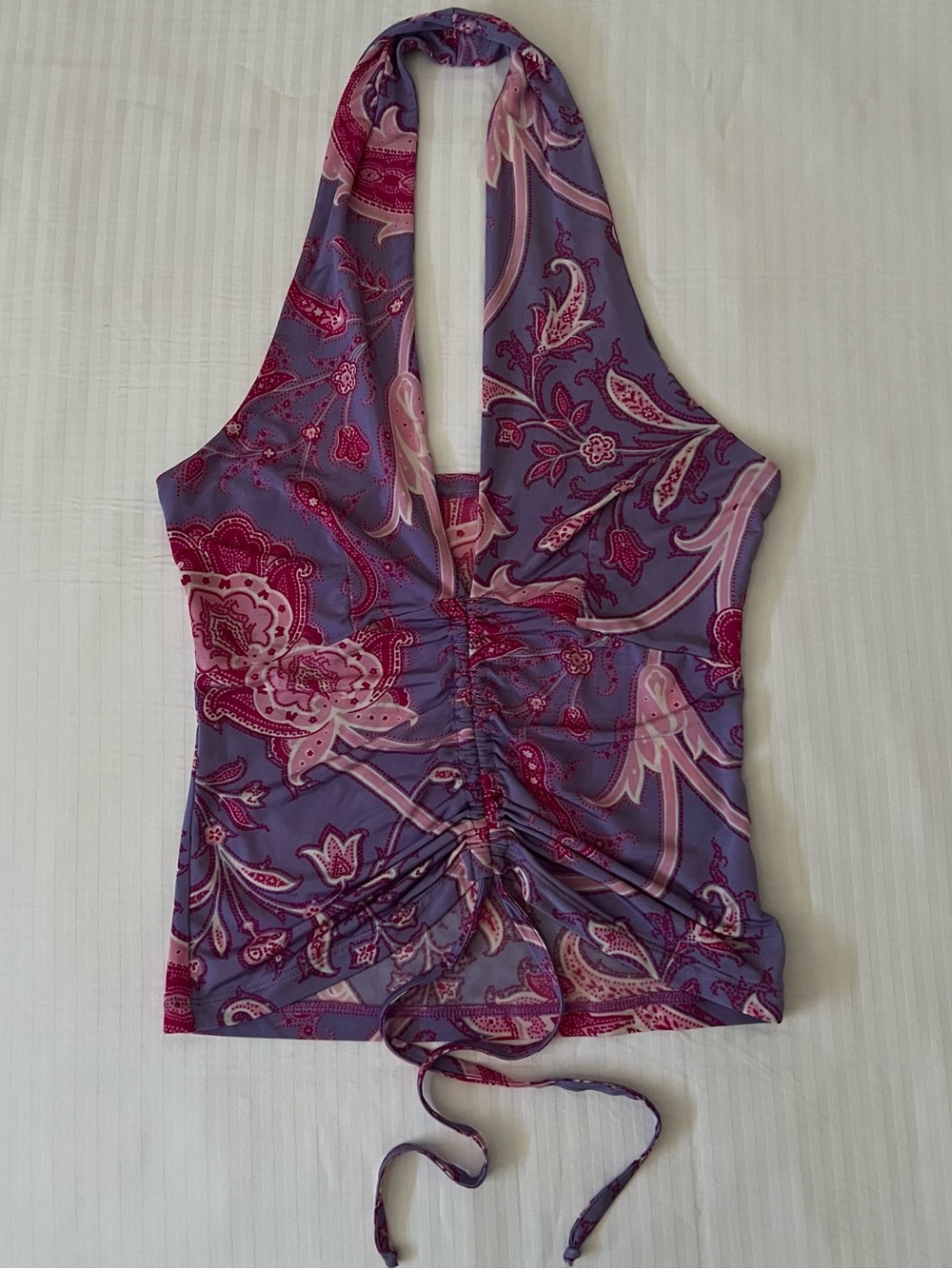 Etro Purple and Pink Paisley Halter Camisole Top